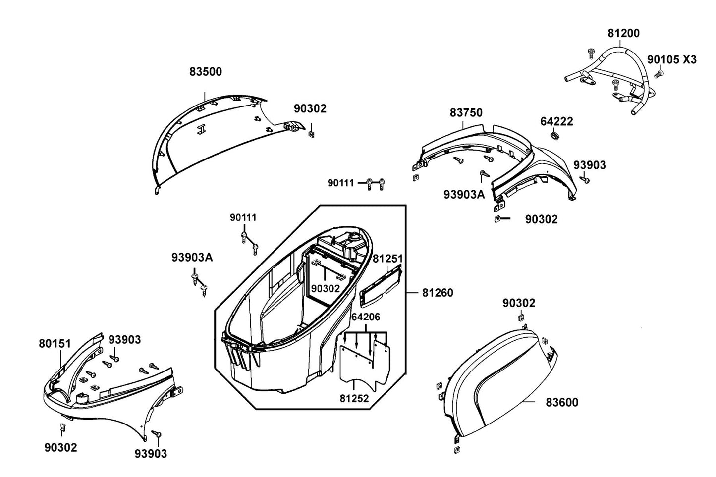 Nut Spring 4MM — 90302-SA4-0040 — KYMCO exploded-view diagram