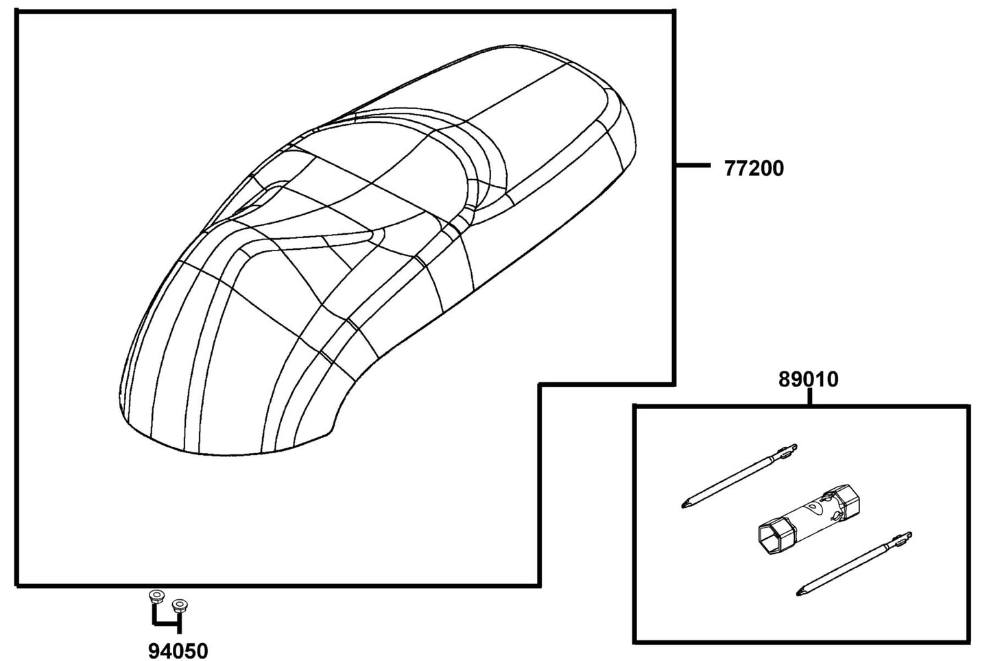 Seat Assy — 77200-LGR5-E11-T03 — KYMCO exploded-view diagram