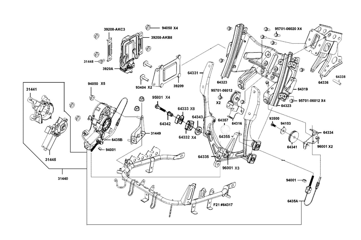 KYMCO Ecu Assy exploded-view diagram, AK 550i Premium ABS