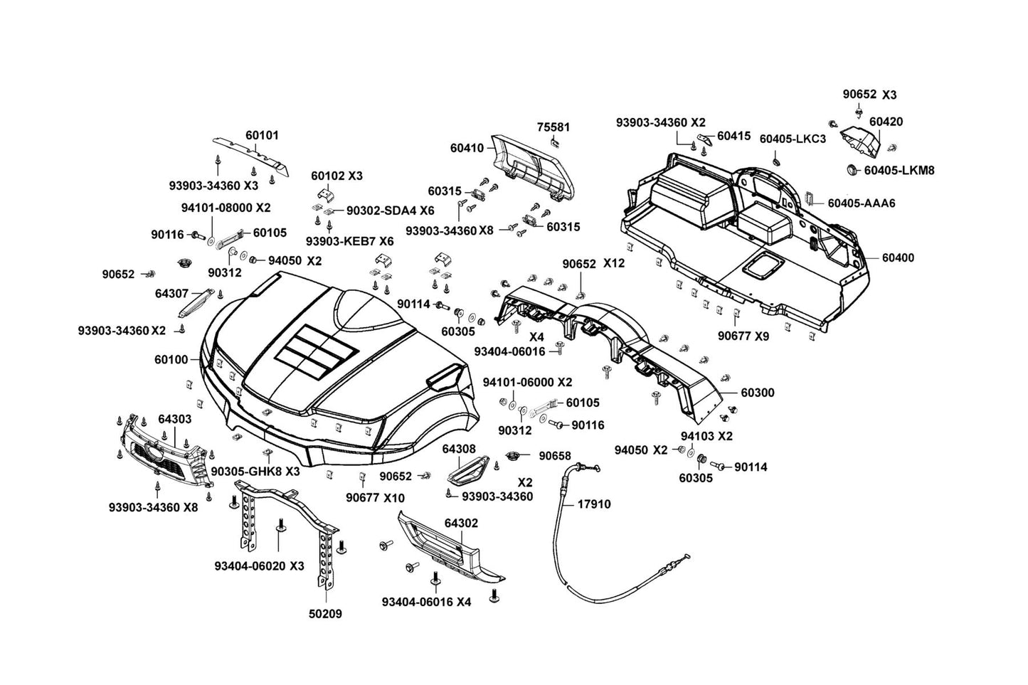 Latch Holder — 60305-LEE8-E00 — KYMCO exploded-view diagram