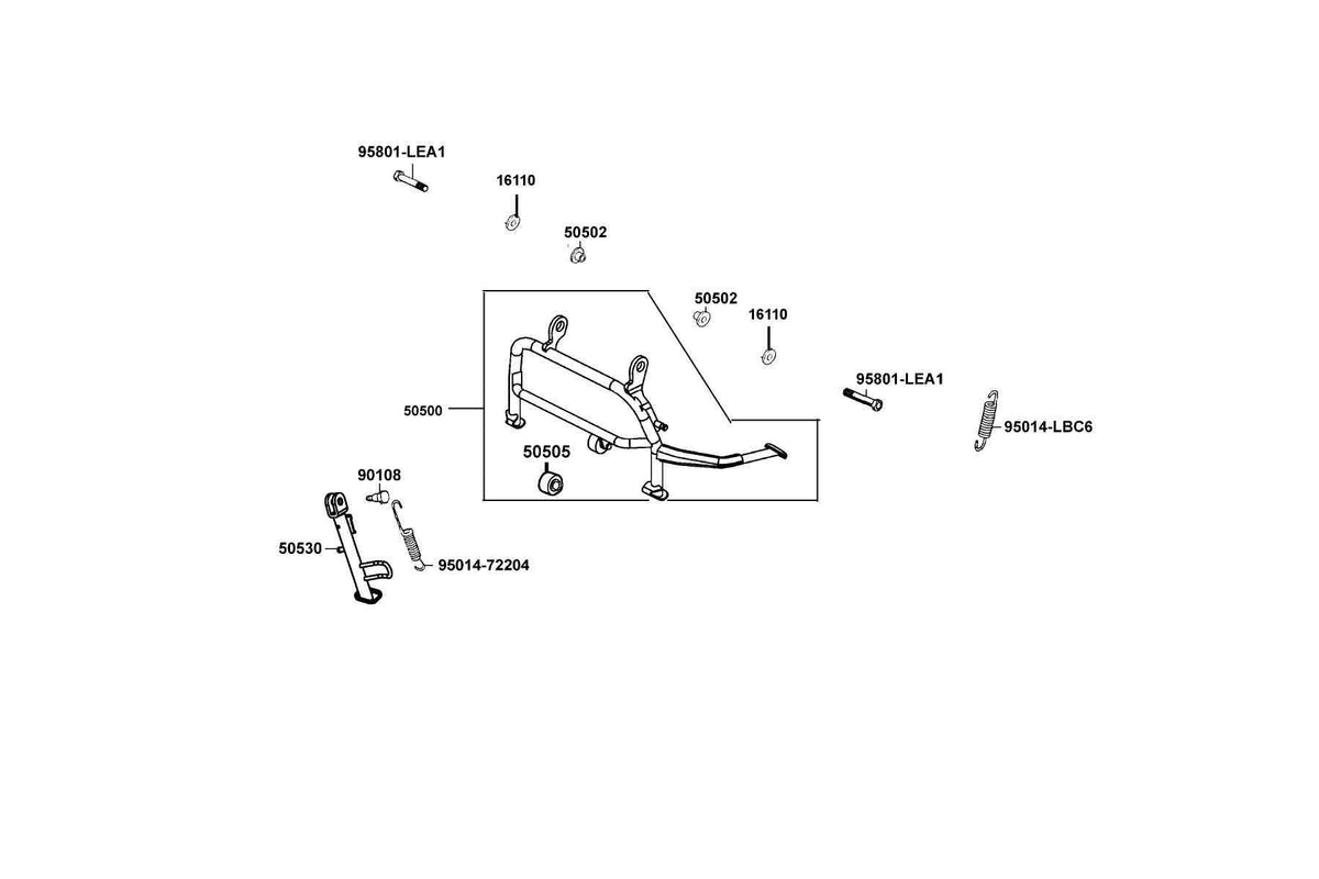 KYMCO Stand exploded-view diagram, Compagno 110i