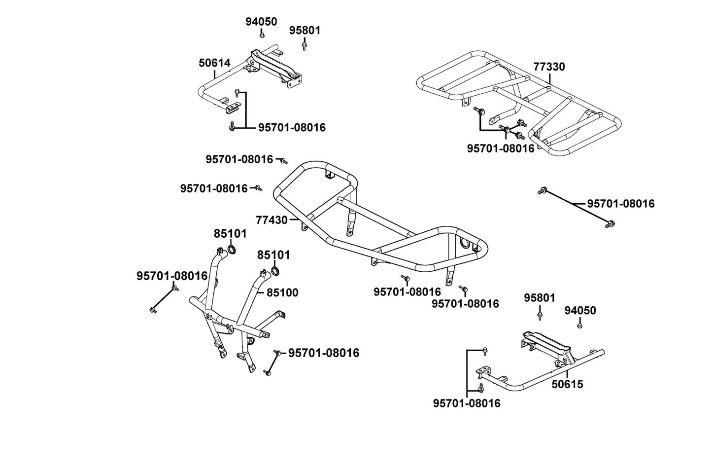 Front Carrier Luggage — 77430-LCA5-E00-MAS — KYMCO exploded-view diagram
