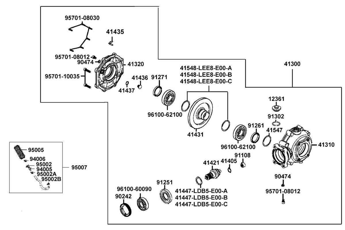 KYMCO Gear Assy Rr Final exploded-view diagram, MXU 550