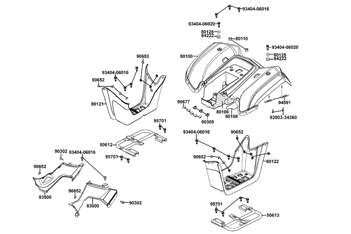 KYMCO Luggage Box exploded-view diagram, MXU 150