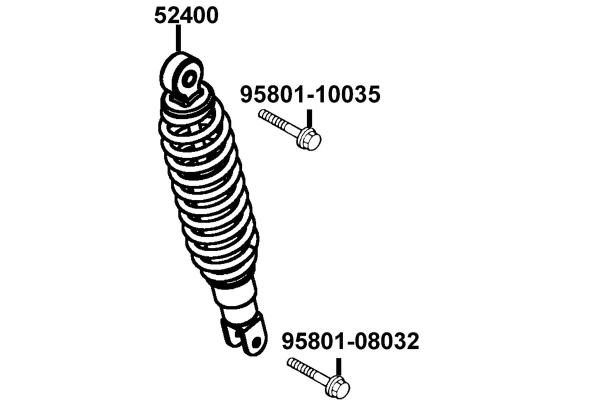 KYMCO Rear Cushion exploded-view diagram, Like 50 2T