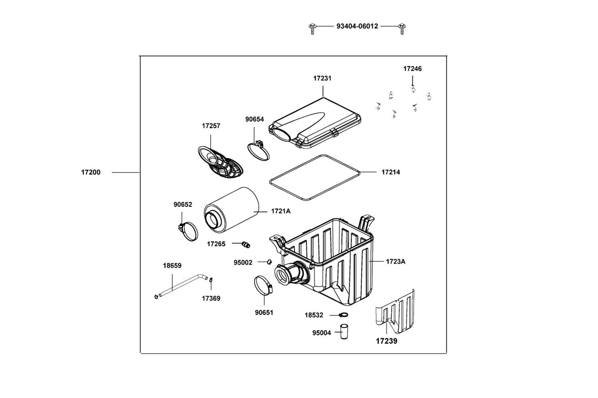 KYMCO Air Cleaner exploded-view diagram, MXU 550