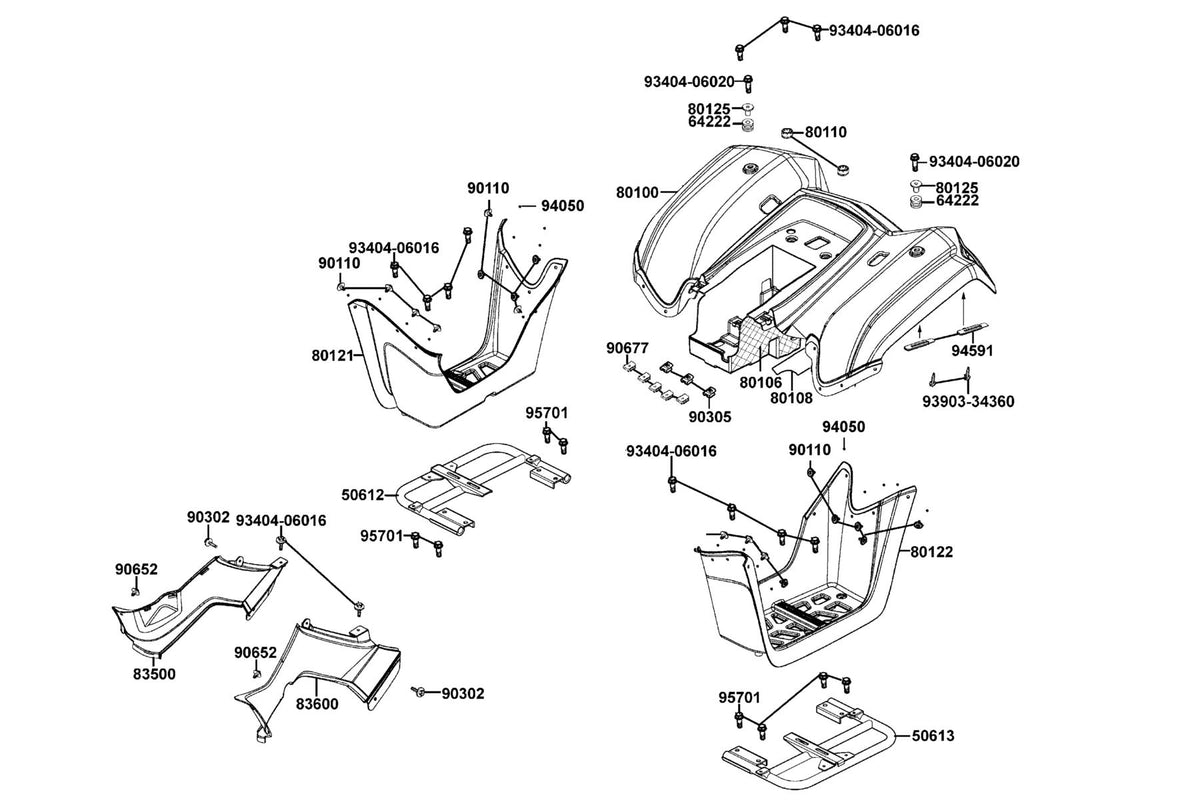 KYMCO Luggage Box exploded-view diagram, MXU 150