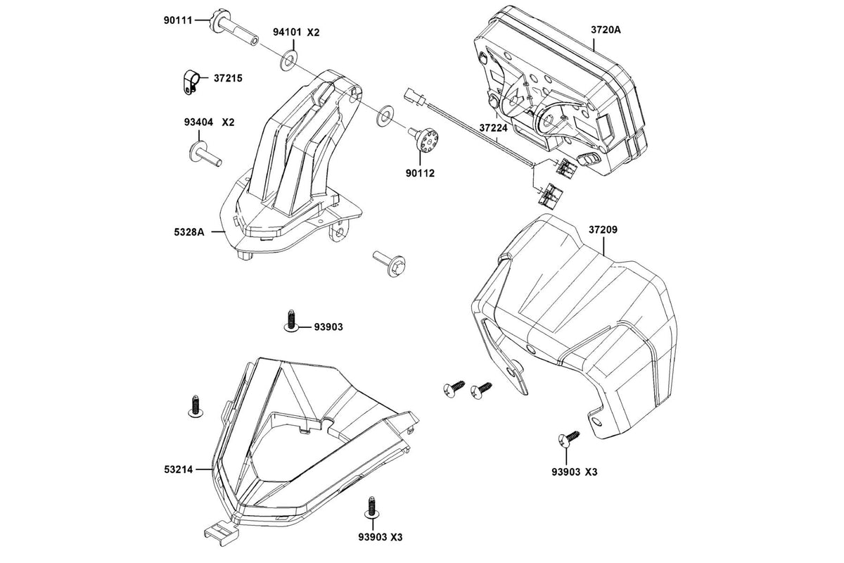 KYMCO Speedometer exploded-view diagram, CV3 550i ABS