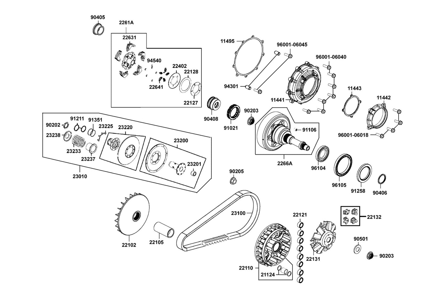 Piece Slide Set (1SET:4PCS) — 22132-LKM5-305 — KYMCO exploded-view diagram