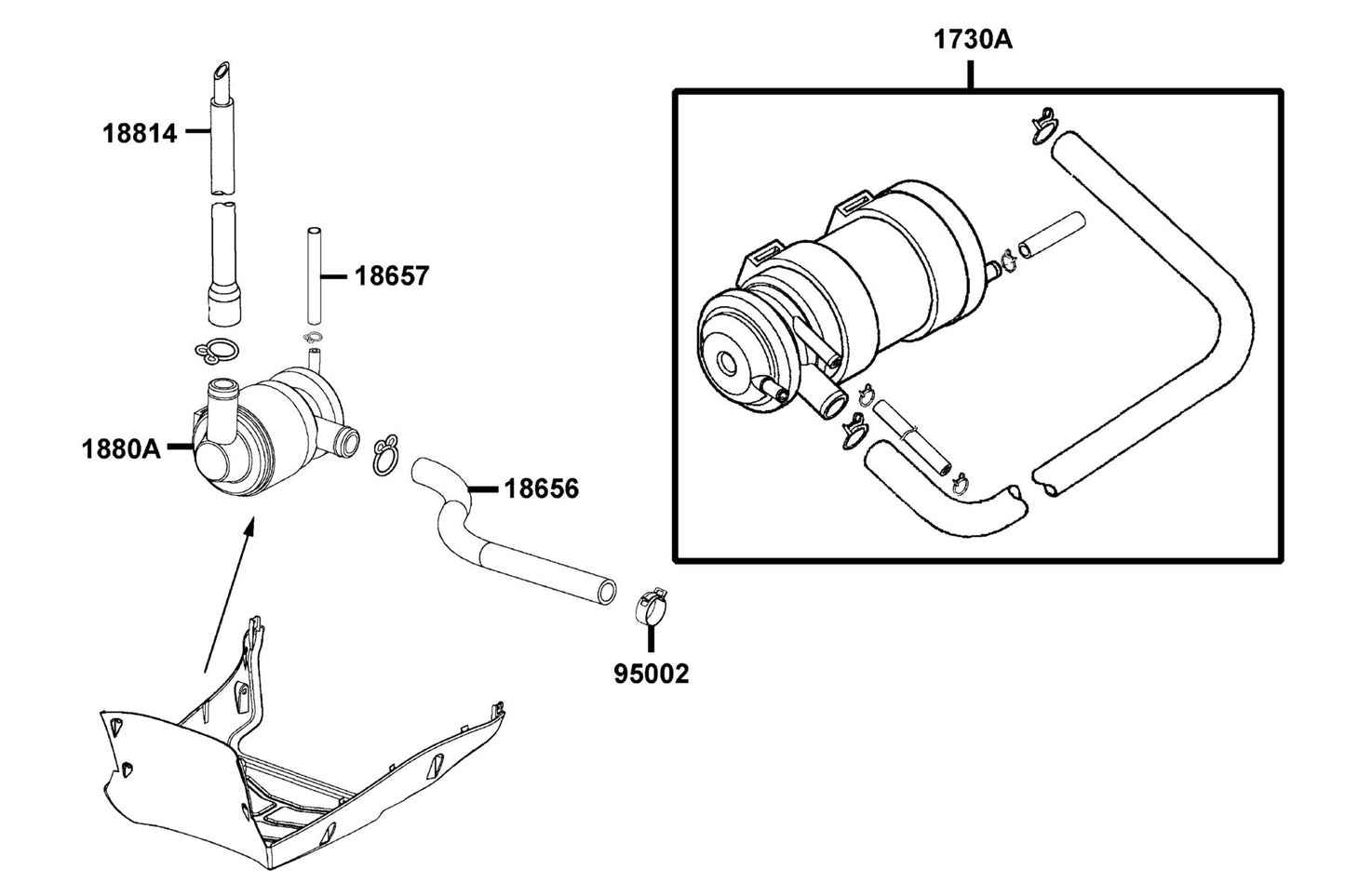 "canister Assy.,tube" — 1730A-LDF7-M31 — KYMCO exploded-view diagram