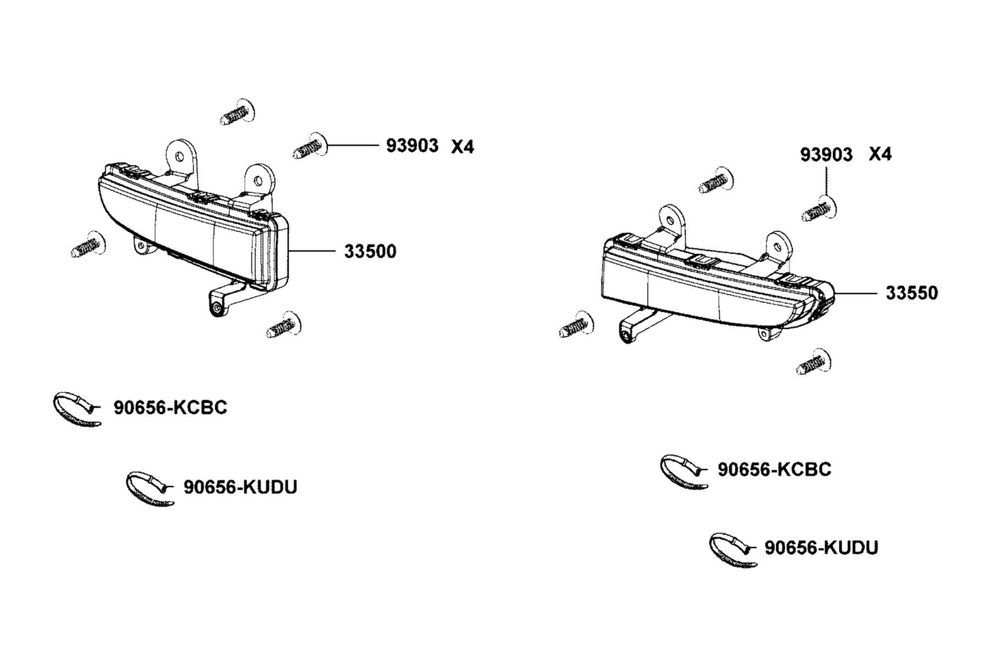 Light Ass'y Lh Fr Position — 33550-AGA8-M05 — KYMCO exploded-view diagram