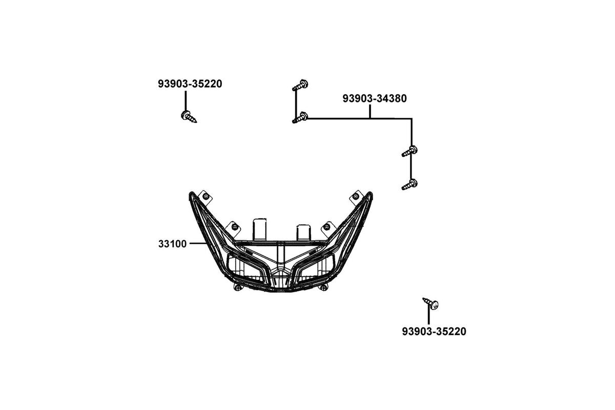 KYMCO Head Light exploded-view diagram, Super 8 50
