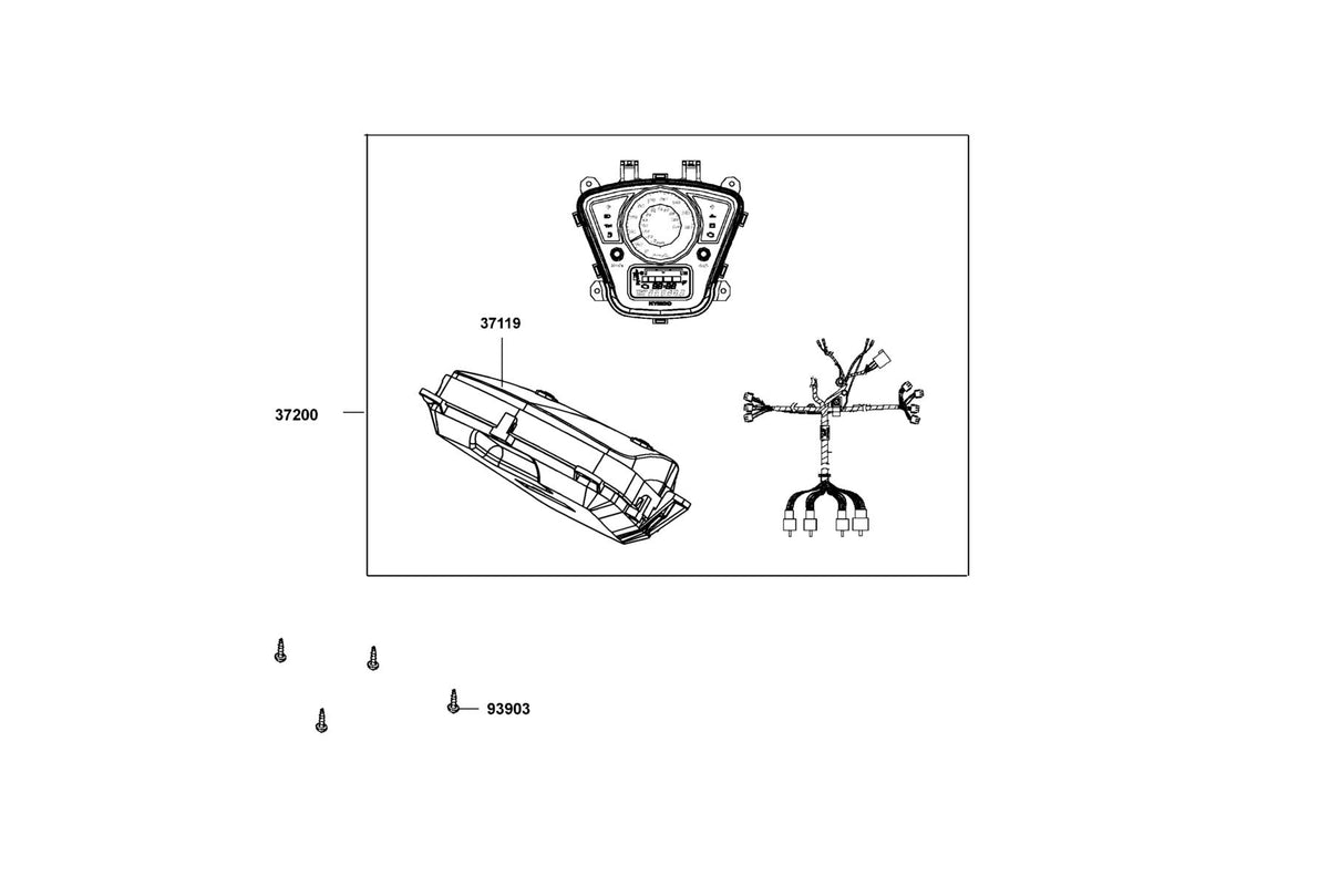 KYMCO Speed Meter exploded-view diagram, People GTi 300 ABS