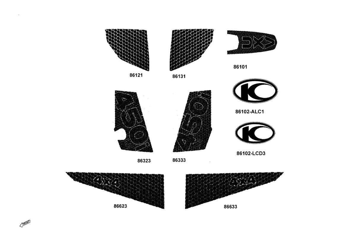 KYMCO Emblem and Stripr exploded-view diagram, UXV 450