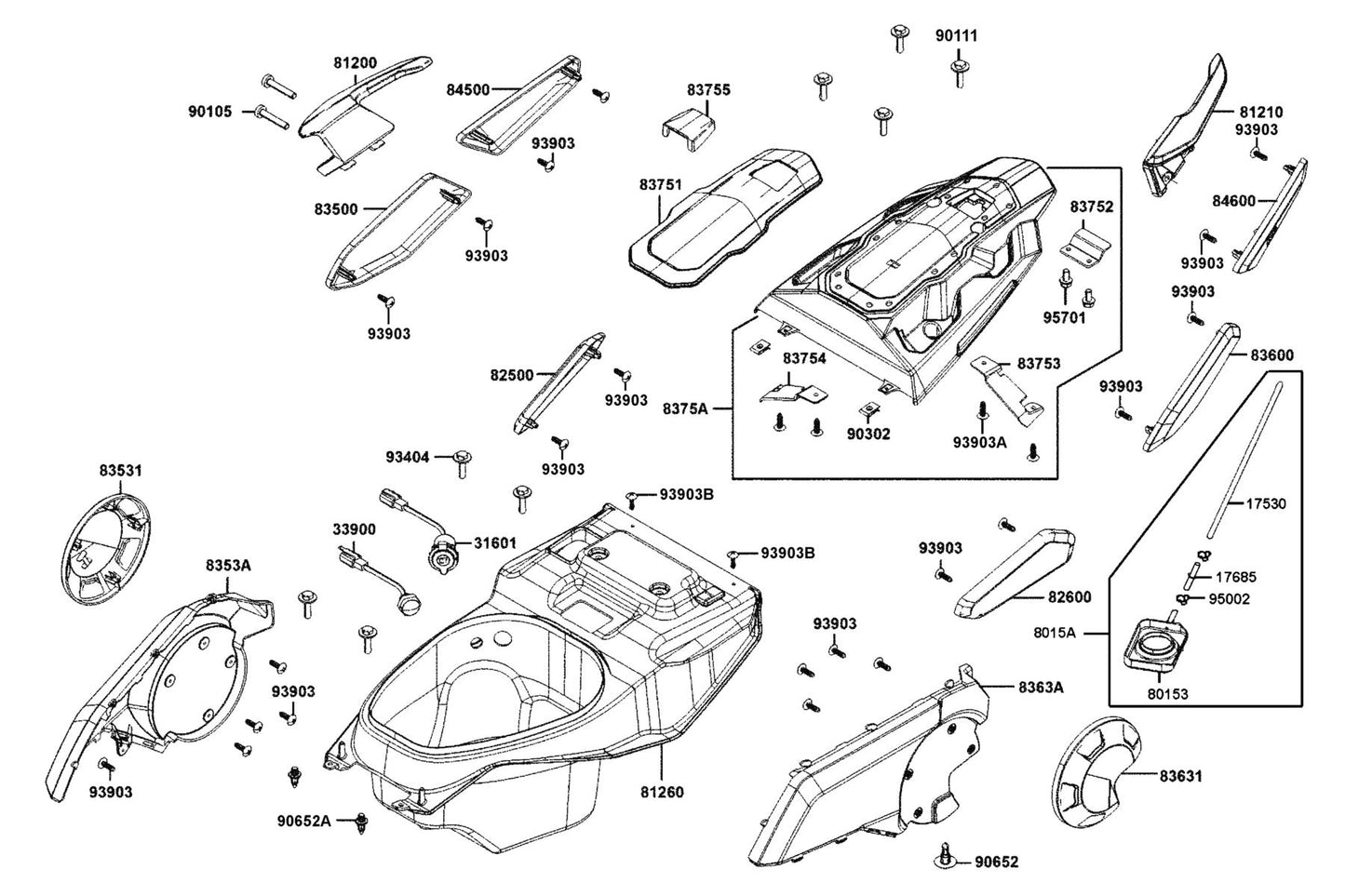Carrier L Rear — 81210-AGJ5-E00-HJA — KYMCO exploded-view diagram