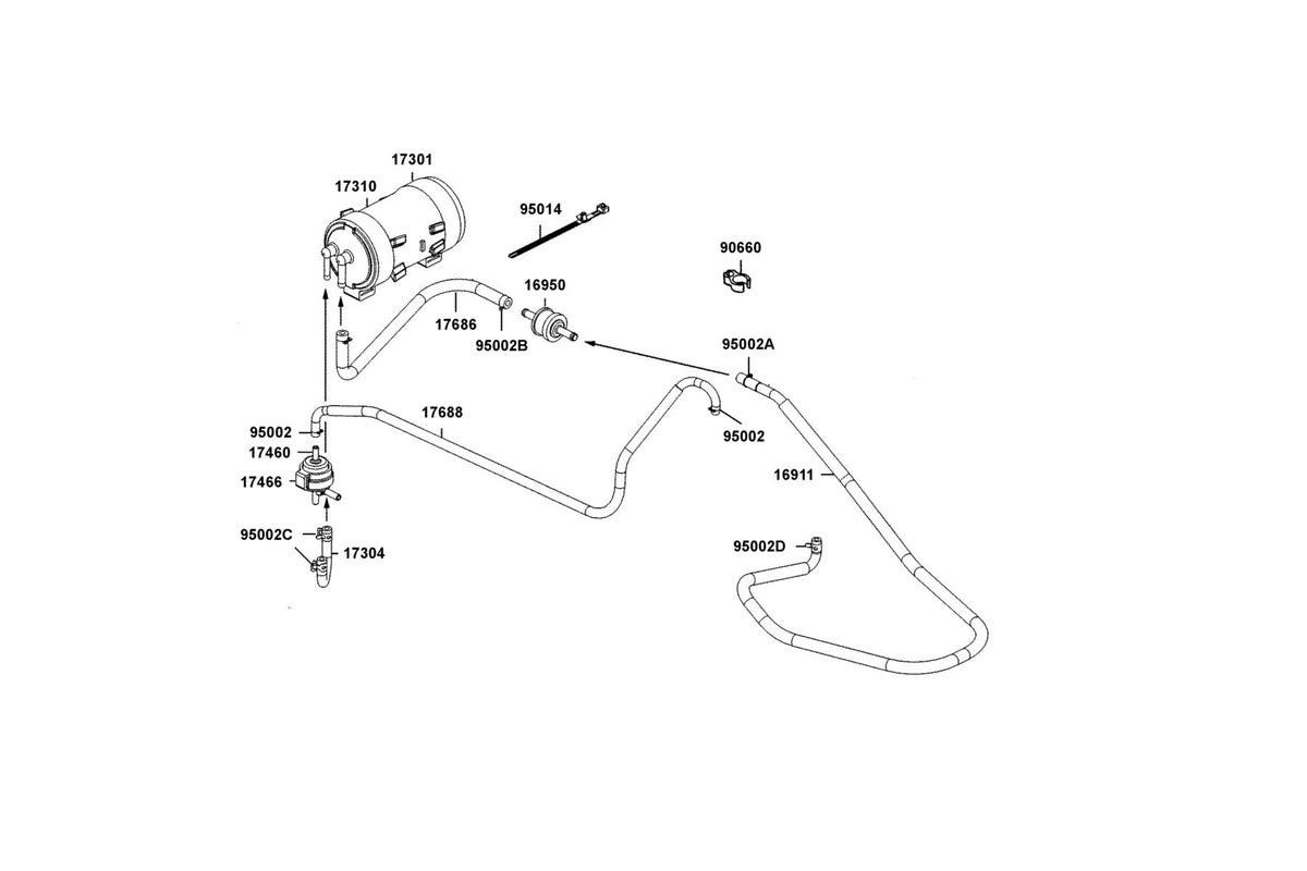 KYMCO Canister-Pcv Assy exploded-view diagram, MONGOOSE 270