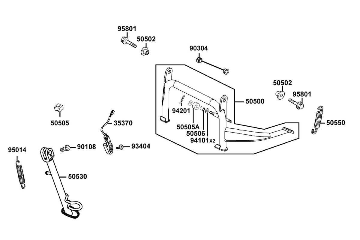 KYMCO Stand exploded-view diagram, Downtown GT 125i ABS