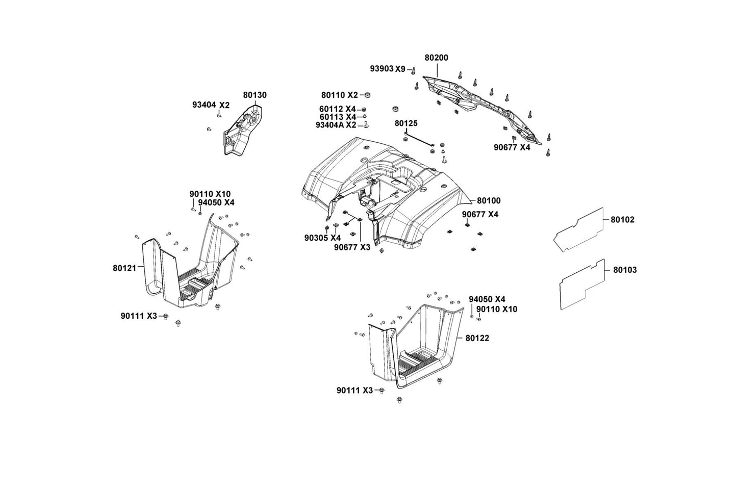 Mudguard Rear (black) — 80200-AGA1-M00-N1R — KYMCO exploded-view diagram
