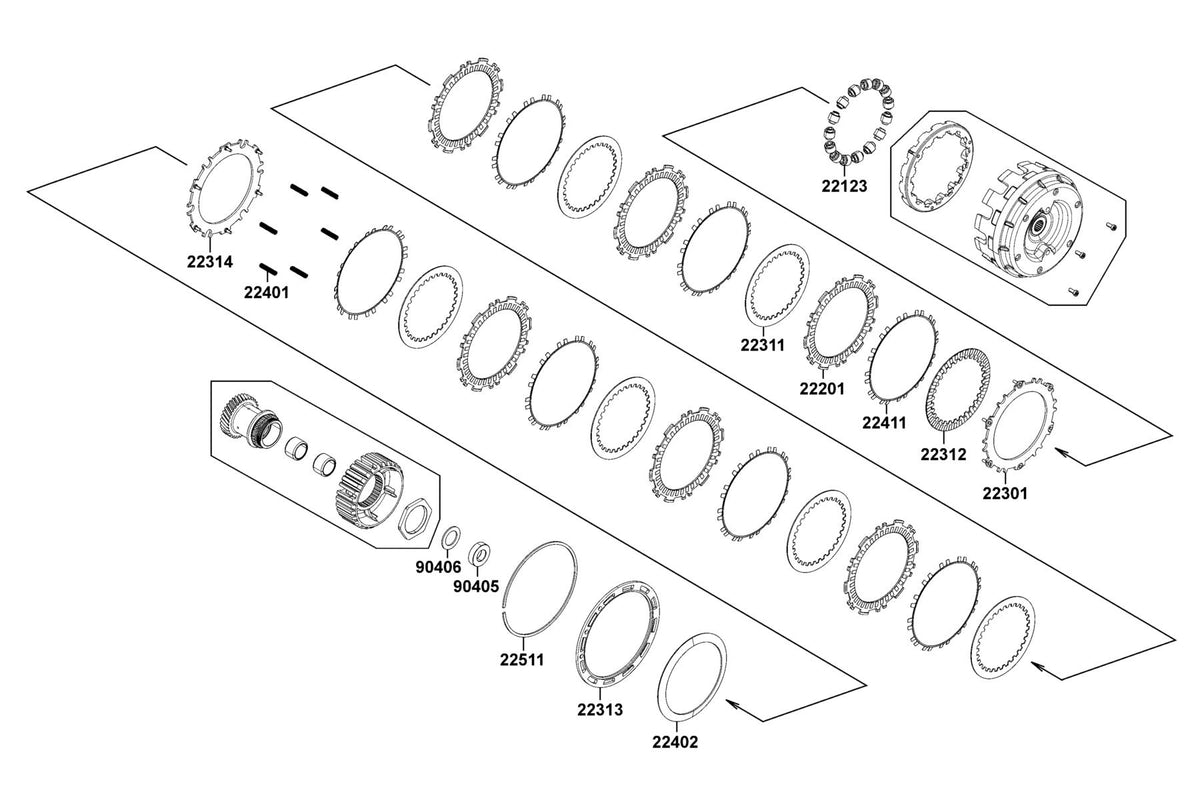 KYMCO Spare Kits Of Clutch exploded-view diagram, AK 550i Premium ABS