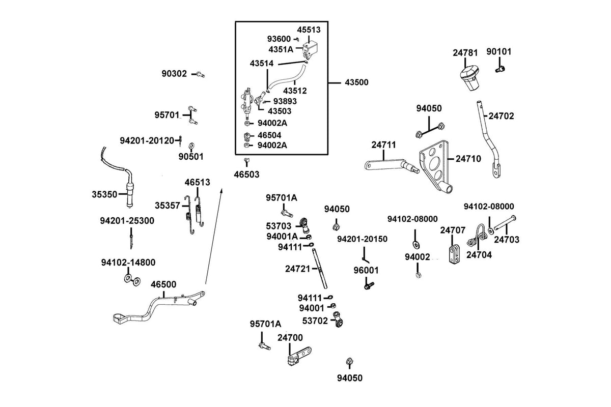 KYMCO Master Cylinder Rear exploded-view diagram, MXU 270
