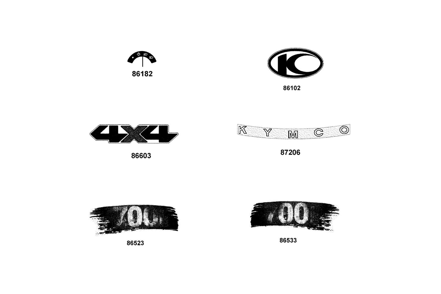 Emb Mark Kymco — 87206-AGA6-M30-T01 — KYMCO exploded-view diagram