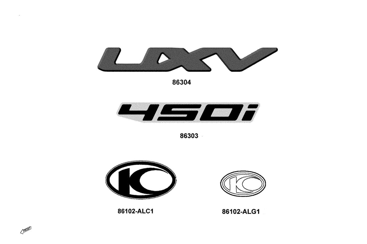 KYMCO Emblem and Stripr exploded-view diagram, UXV 450