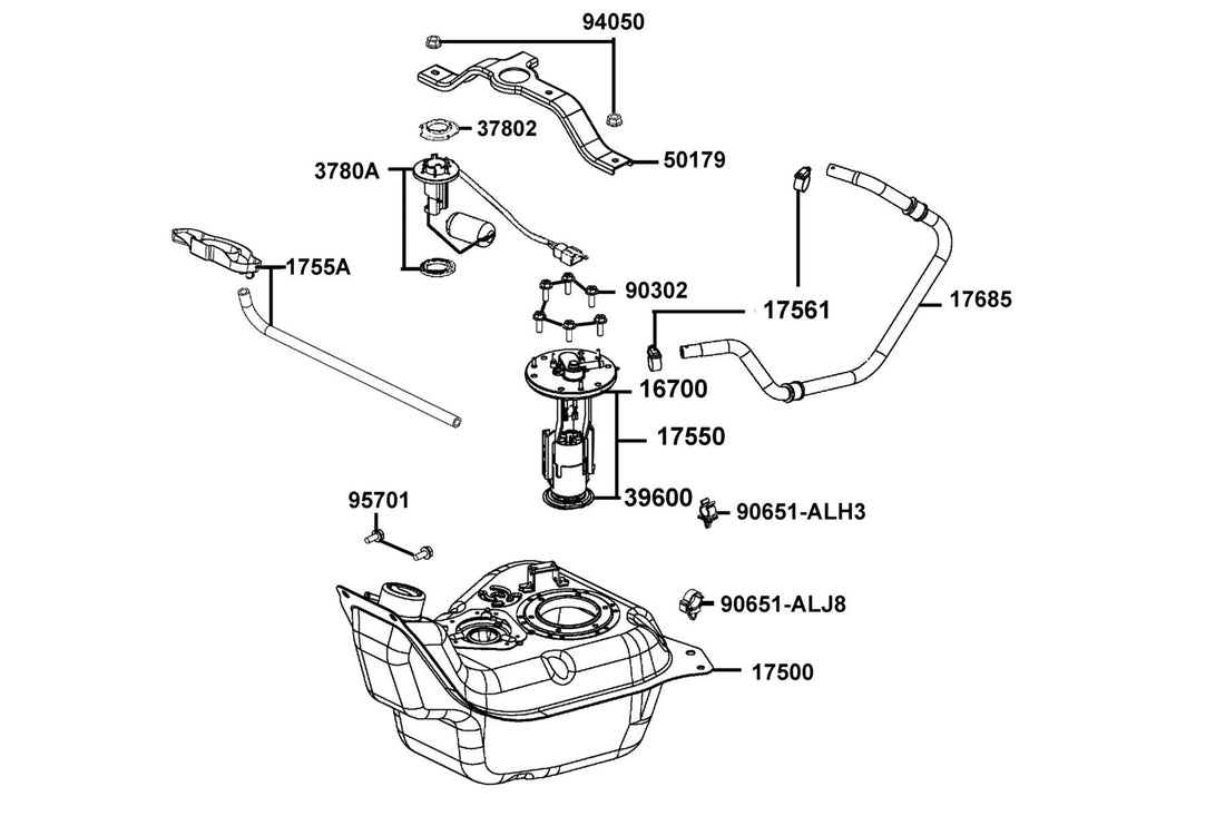 KYMCO Like 150i ABS (2026) F10 Fuel Tank parts diagram