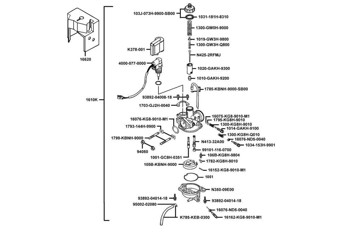 KYMCO People 50 (2008) E11 Carburetor parts diagram
