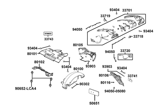Bolt-wash 5*12 — 90302-PUA3-B51 — KYMCO exploded-view diagram