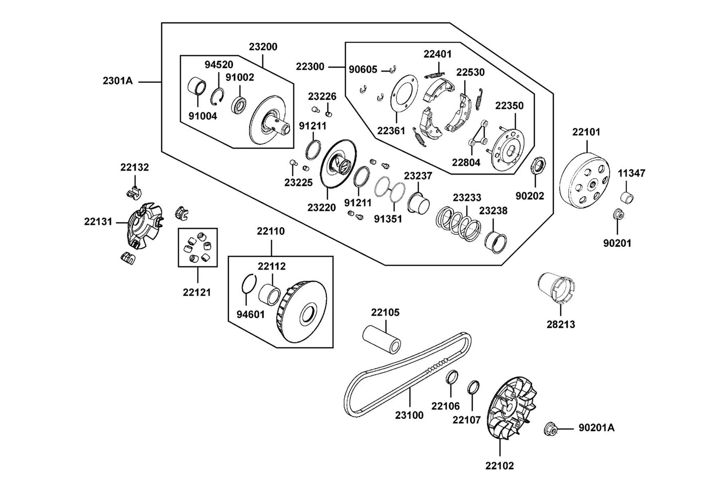 Seal Driven Face — 91211-KHE7-900 — KYMCO exploded-view diagram