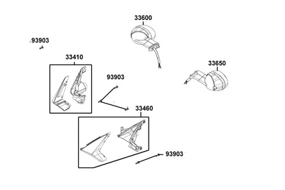 KYMCO Front Winker exploded-view diagram, X-Town 300i ABS