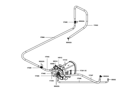 Clamp D8 Tube — 95002-40800-08G — KYMCO exploded-view diagram