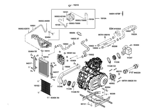 Hose Water — 19507-ALE8-E00 — KYMCO exploded-view diagram