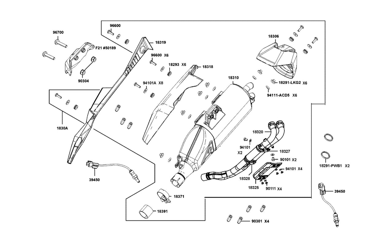 KYMCO Exhaust Muffler exploded-view diagram, CV3 550i ABS