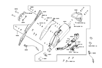 KYMCO Exhaust Muffler exploded-view diagram, CV3 550i ABS
