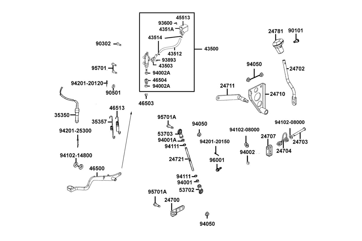 KYMCO Master Cylinder Rear exploded-view diagram, MXU 270