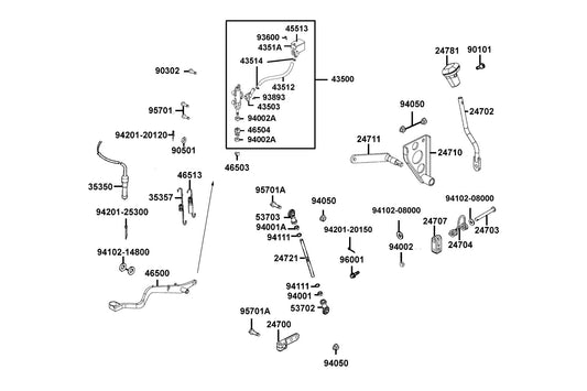 Brkt Change Handle — 24707-LBA7-900 — KYMCO exploded-view diagram