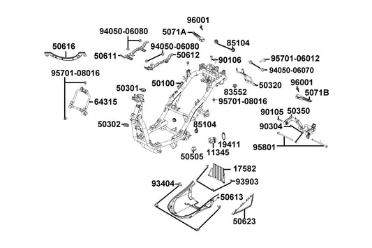 Nut U 10MM(C) — 90304-GHE8-C01 — KYMCO exploded-view diagram