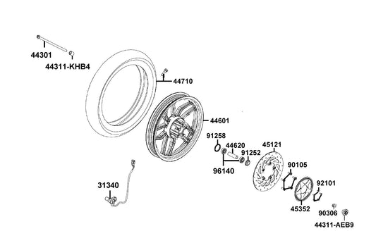 Dust Seal 40*50*5 — 91258-4L10-007 — KYMCO exploded-view diagram