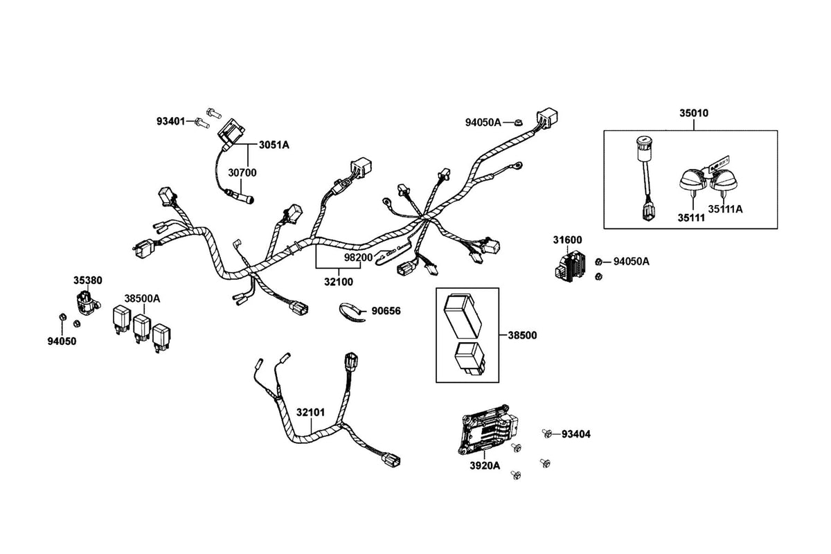 KYMCO Wire Harness exploded-view diagram, MONGOOSE 110