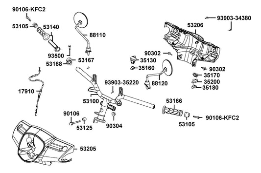 Bolt-wash 5*12 — 90302-LLB1-C01 — KYMCO exploded-view diagram