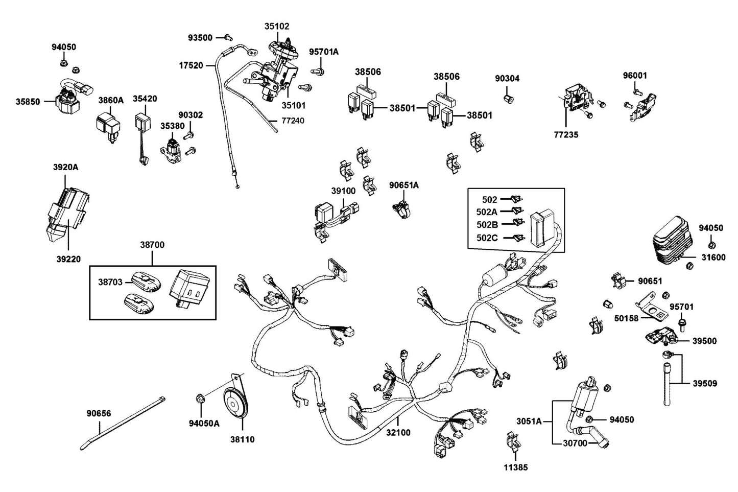Nut Cap 6MM — 90304-ZZA6-E00 — KYMCO exploded-view diagram