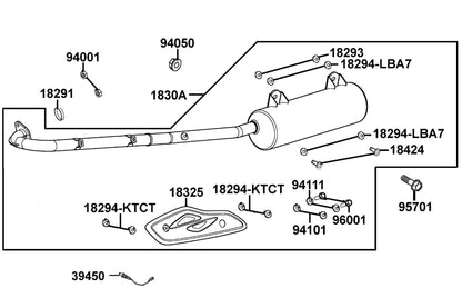 KYMCO Exhaust Muffler exploded-view diagram, MONGOOSE 270