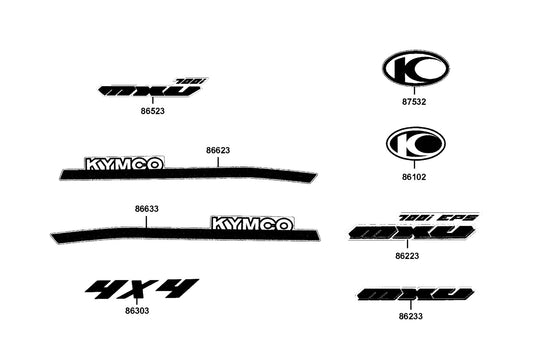 Stripe L Fuel Tank — 86233-LKM5-M33-T01 — KYMCO exploded-view diagram