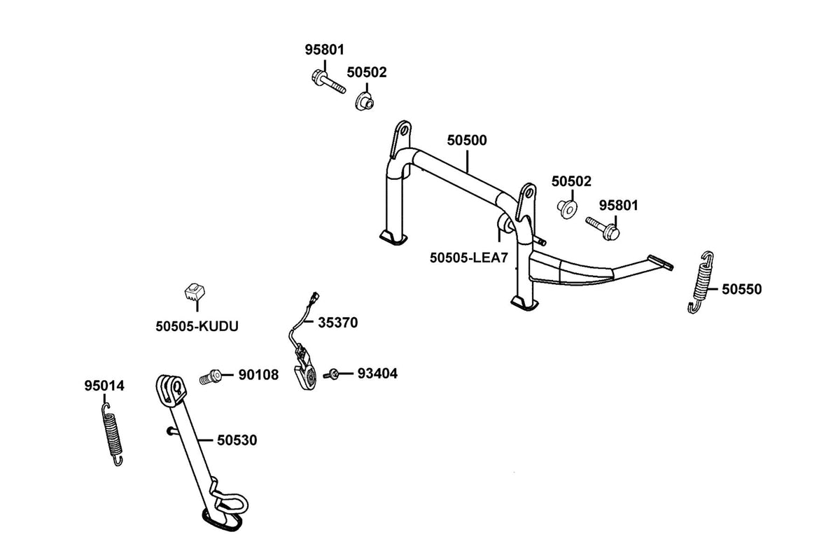 KYMCO Stand exploded-view diagram, People GTi 300 ABS