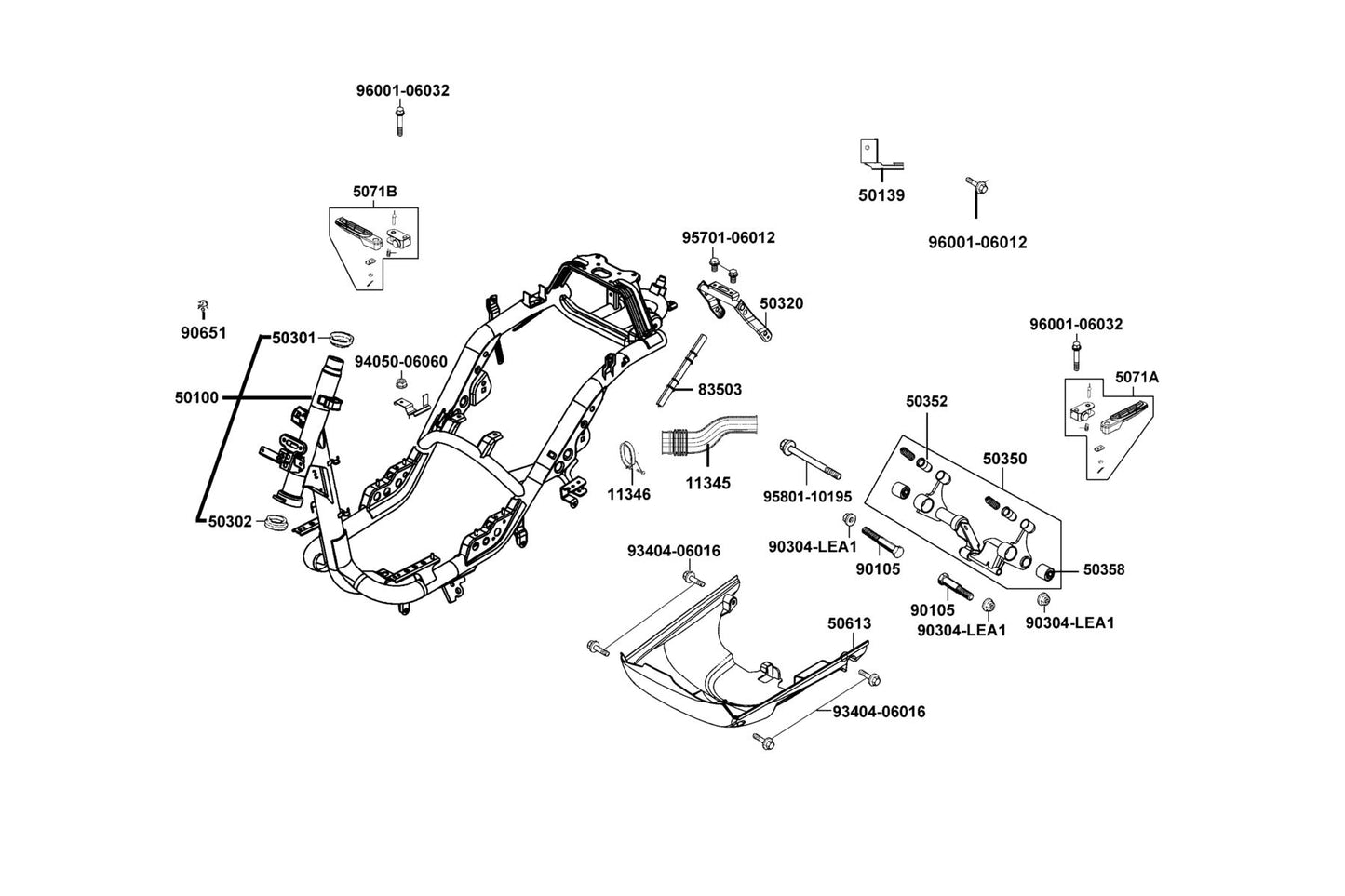 Nut U Flange 10MM — 90304-LEA1-900 — KYMCO exploded-view diagram