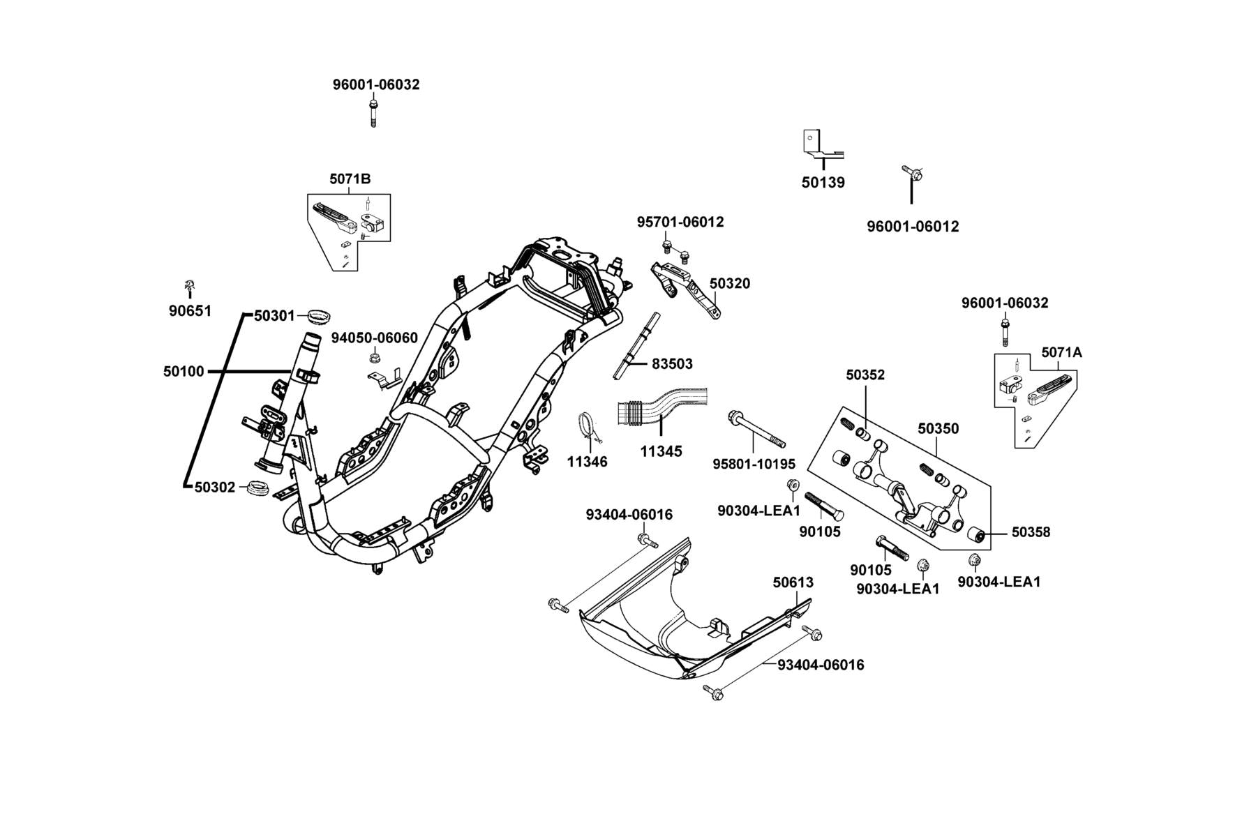 Nut U Flange 10MM — 90304-LEA1-900 — KYMCO exploded-view diagram