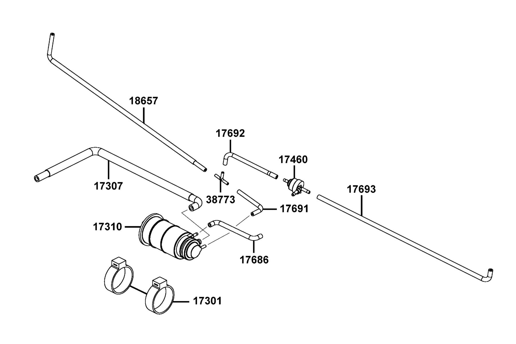Canister Comp — 17310-KED9-90A — KYMCO exploded-view diagram