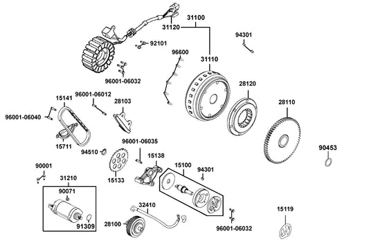 Cir Clip Ex 10MM — 94510-10000 — KYMCO exploded-view diagram