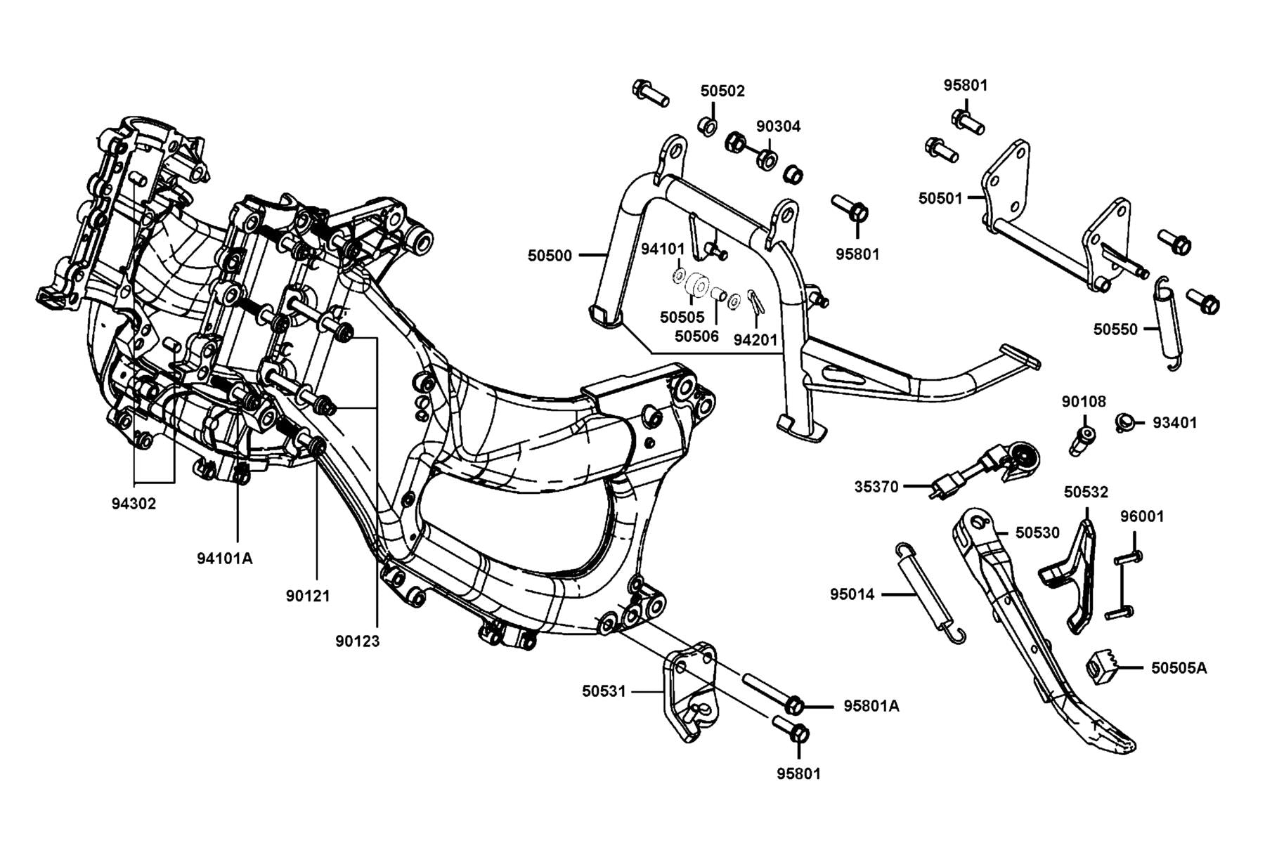 Lock Pin — 94302-10160 — KYMCO exploded-view diagram